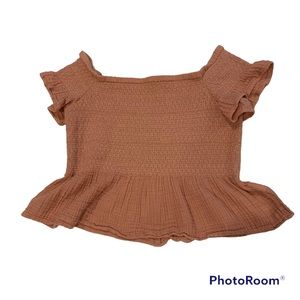 American Eagle mauve/pink off the shoulder peasant blouse